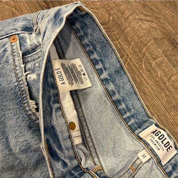 Agolde Parker Distressed Cutoff Jean Shorts Size 31 Color Swampmeet - Picture 5 of 8